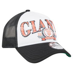 San Francisco Giants Distressed 9FORTY A-Frame Adjustable Trucker Hat - Black | New Era