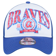 Atlanta Braves Trucker A-Frame 9FORTY Adjustable Hat - White/Royal | New Era