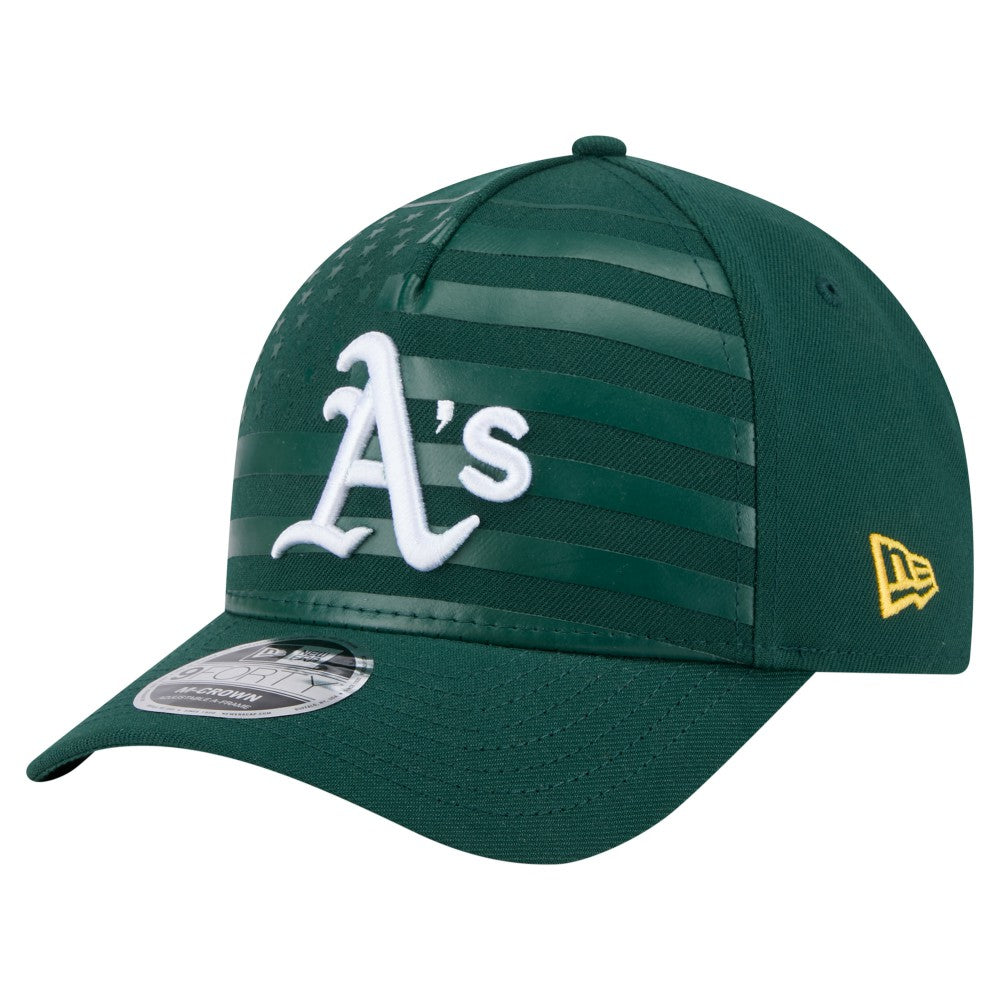 Athletics American Flag 9FORTY M-Crown A-Frame Adjustable Hat - Green | New Era
