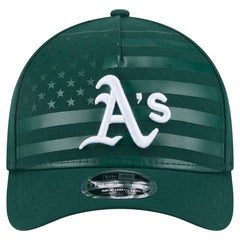Athletics American Flag 9FORTY M-Crown A-Frame Adjustable Hat - Green | New Era