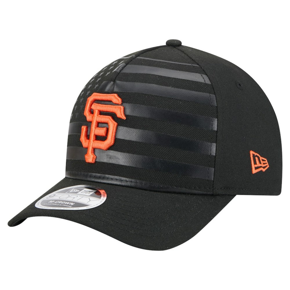 San Francisco Giants American Flag 9FORTY M-Crown A-Frame Adjustable Hat - Black | New Era