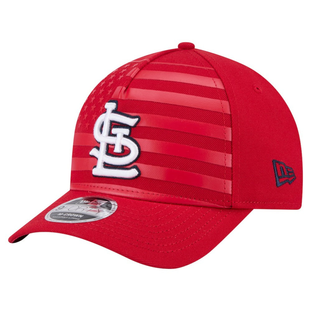 St. Louis Cardinals American Flag 9FORTY M-Crown A-Frame Adjustable Hat - Red | New Era