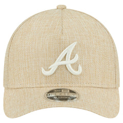 Atlanta Braves Cotton Weave M-Crown A-Frame 9FORTY Adjustable Hat - Beige | New Era