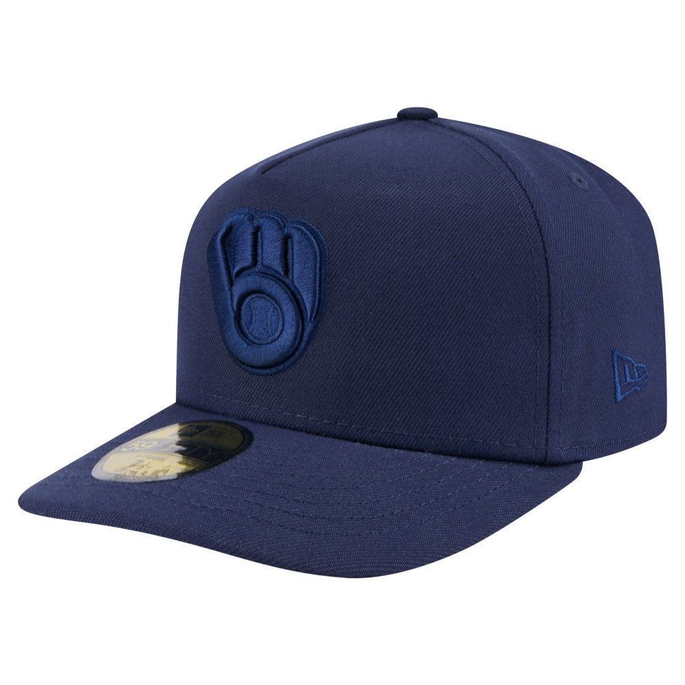 Milwaukee Brewers Color Pack A-Frame 59FIFTY Fitted Hat - Navy | New Era