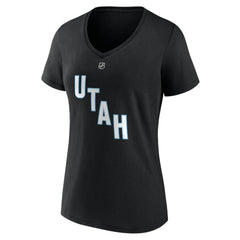 Nick Schmaltz Utah Mammoth Fanatics Women's Authentic Stack Name & Number V-Neck T-Shirt