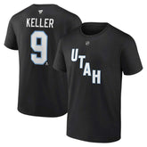 Clayton Keller Utah Mammoth Fanatics Authentic Stack Name & Number T-Shirt