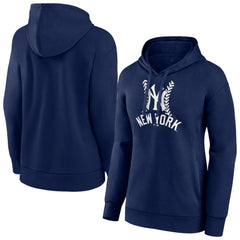 New York Yankees Women's Fastball Pullover Hoodie - Navy