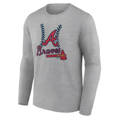Atlanta Braves Fastball Long Sleeve T-Shirt - Gray