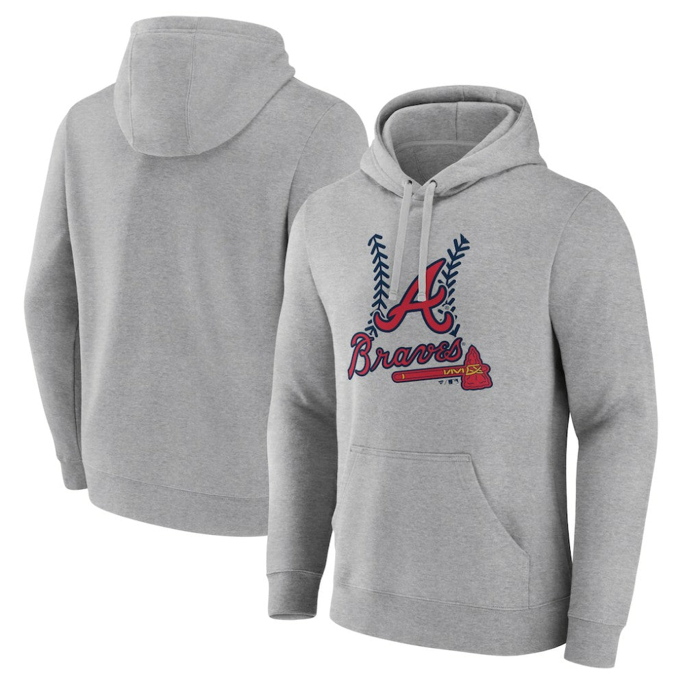 Atlanta Braves Fastball Pullover Hoodie - Gray