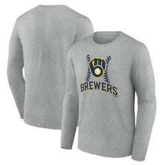 Milwaukee Brewers Fastball Long Sleeve T-Shirt - Gray