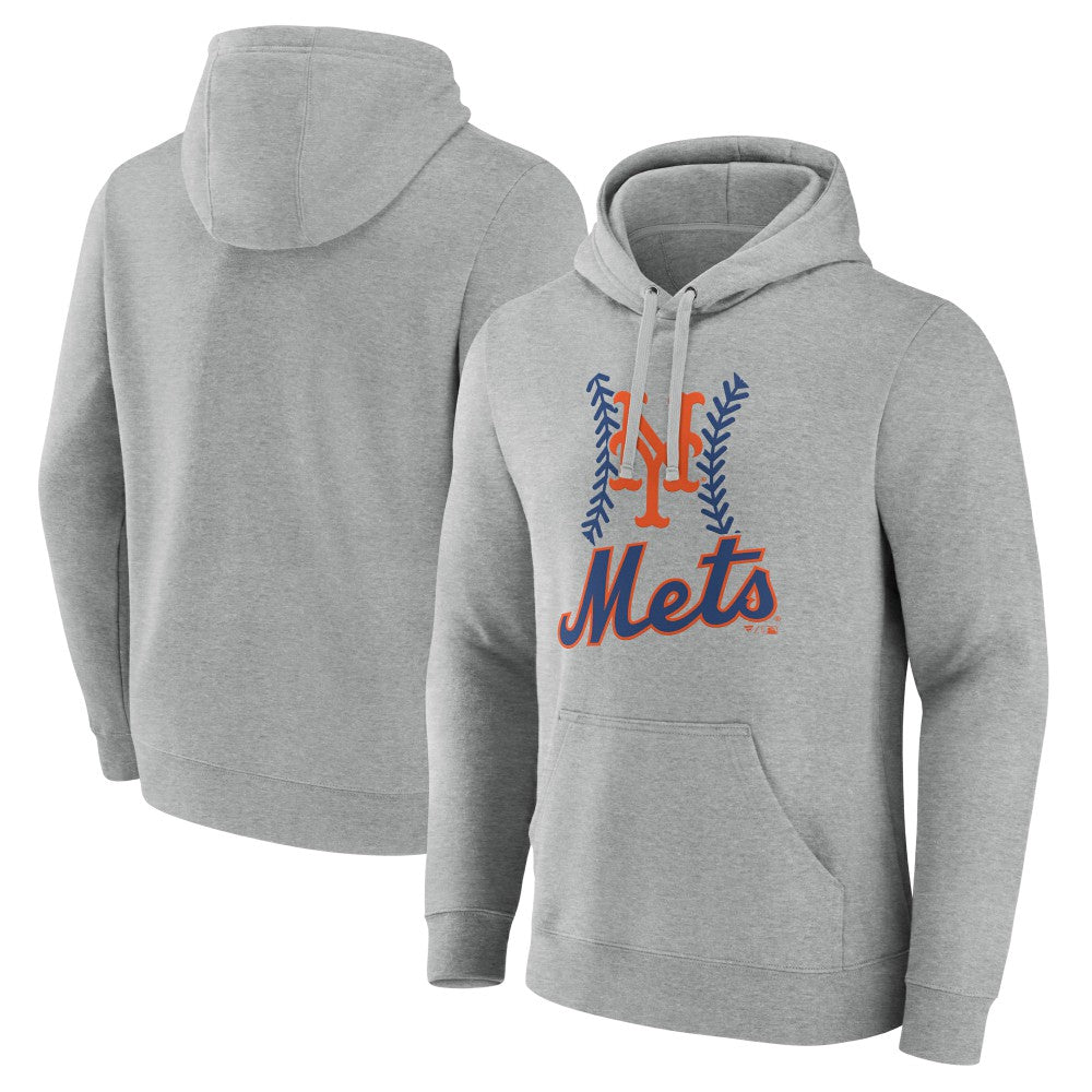 New York Mets Fastball Pullover Hoodie - Gray
