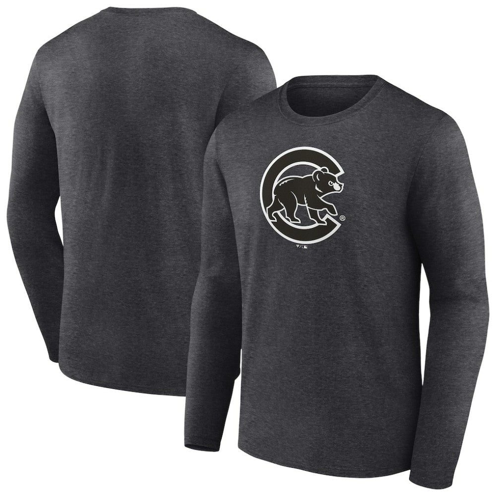 Chicago Cubs Monochrome Long Sleeve T-Shirt - Charcoal