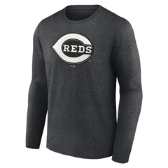 Cincinnati Reds Monochrome Long Sleeve T-Shirt - Charcoal