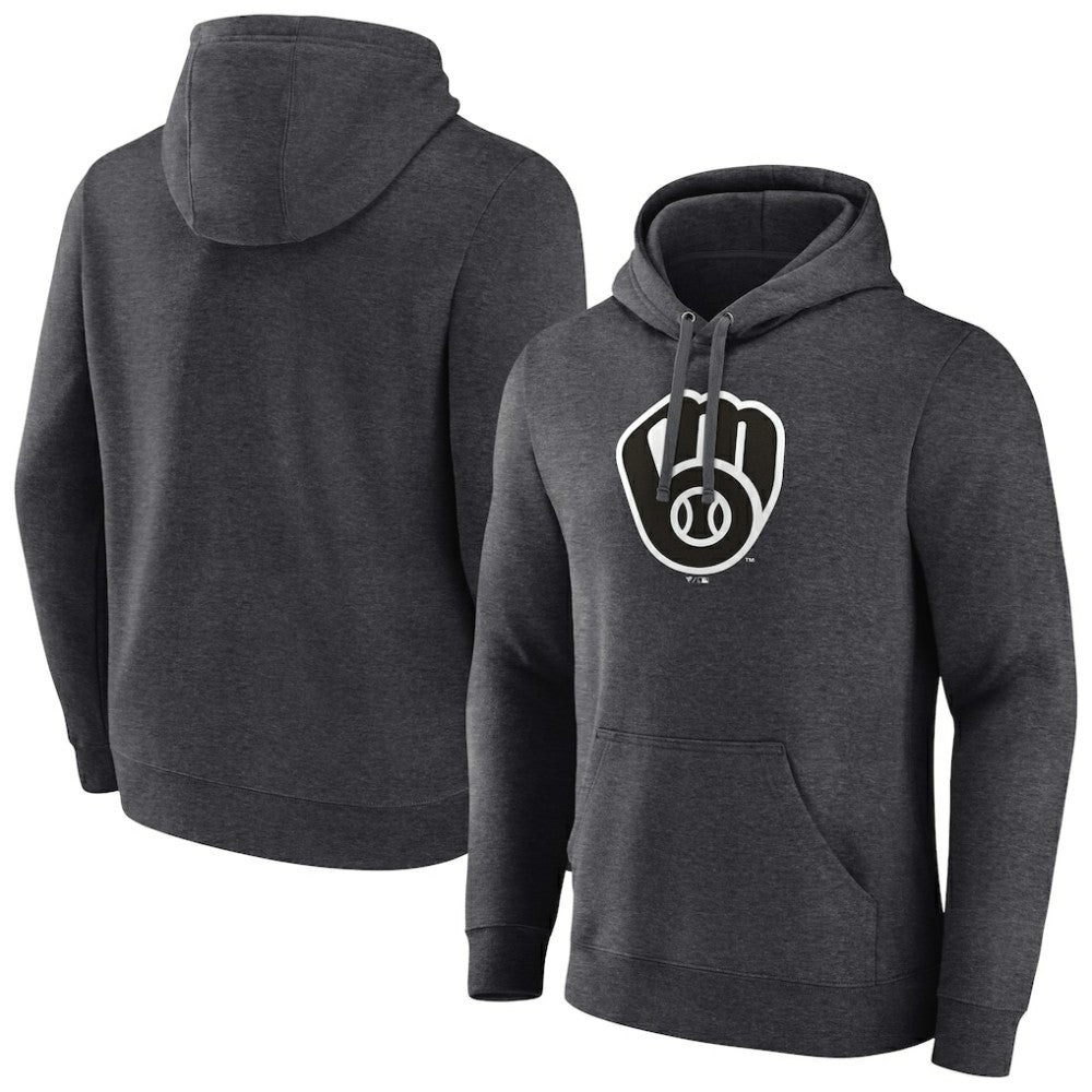 Milwaukee Brewers Monochrome Pullover Hoodie - Charcoal