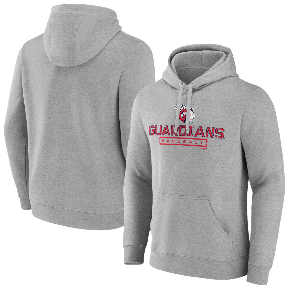 Cleveland Guardians Evanston Stencil Pullover Hoodie - Gray