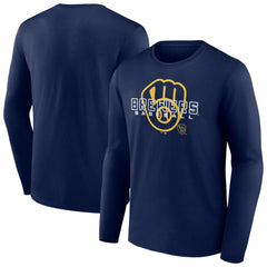 Milwaukee Brewers Stellar Long Sleeve T-Shirt - Navy