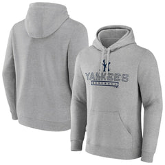 New York Yankees Evanston Stencil Pullover Hoodie - Gray