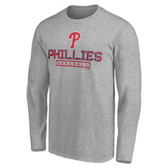 Philadelphia Phillies Evanston Stencil Long Sleeve T-Shirt - Gray