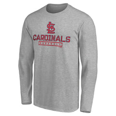 St. Louis Cardinals Evanston Stencil Long Sleeve T-Shirt - Gray