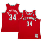 Giannis Antetokounmpo Milwaukee Bucks 2014/15 Hardwood Classics Swingman Jersey - Red | Mitchell & Ness for sale