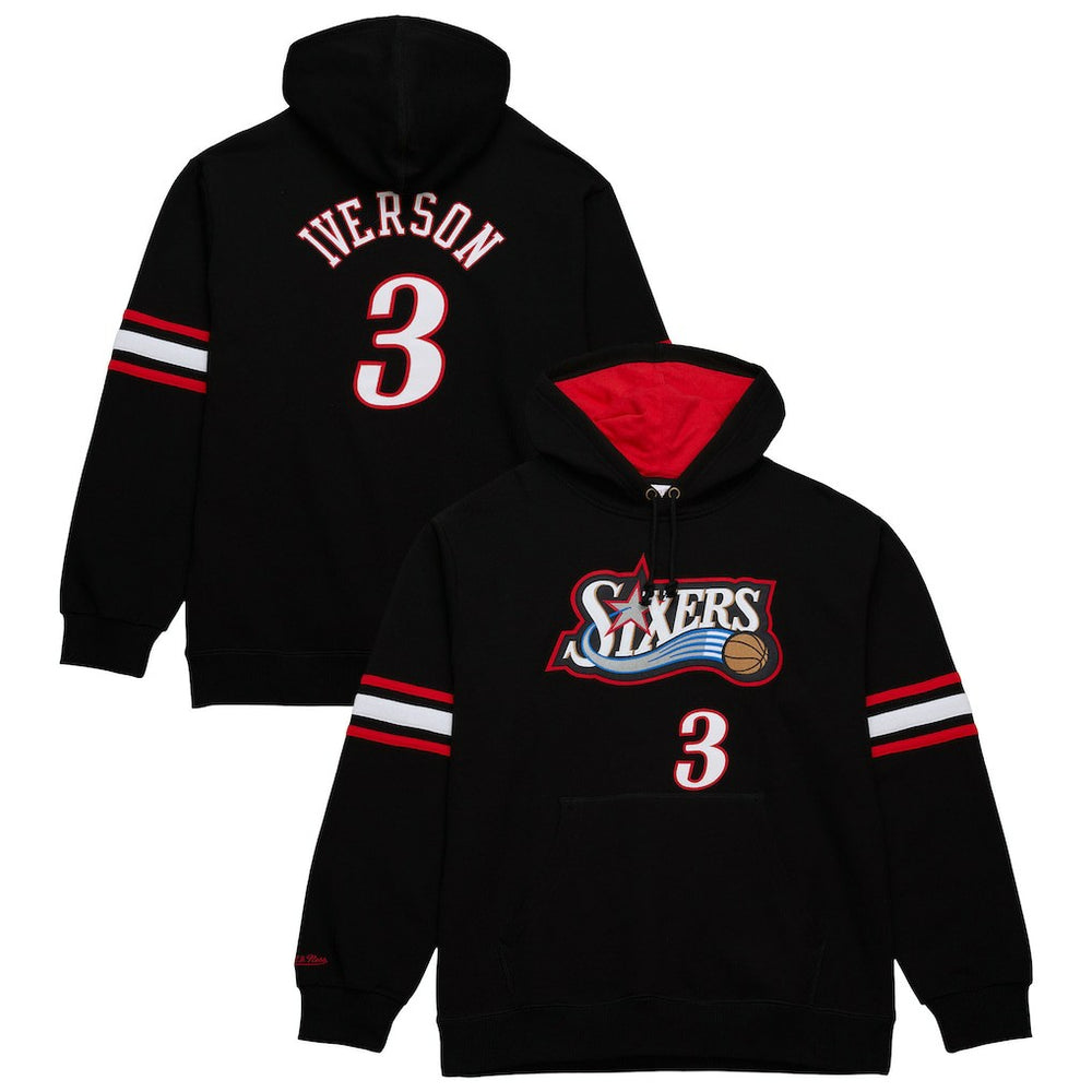 Allen Iverson Philadelphia 76ers Name & Number Pullover Hoodie - Black | Mitchell & Ness sale