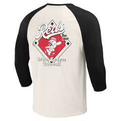 Cincinnati Reds Darius Rucker Collection Cooperstown Collection Raglan 3/4-Sleeve T-Shirt - White