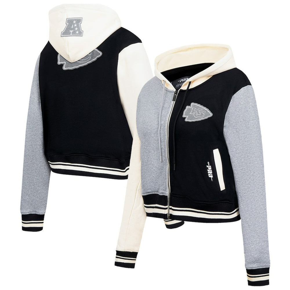 NFL Kansas City Chiefs Pro Standard Women's Reverse French Terry Colorblock Full-Zip Hoodie