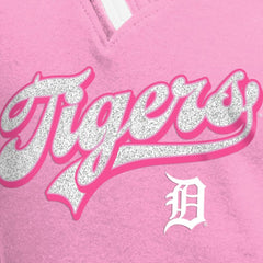 Detroit Tigers Girls Youth Mommy & Me Raglan V-Neck T-Shirt - Pink | New Era