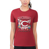 Cincinnati Reds G-III 4Her by Carl Banks Women's Super-Slim Fit Lightweight Flowers Graphic T-Shirt - Red