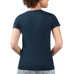 Los Angeles Angels G-III 4Her by Carl Banks Women's Super-Slim Fit Lightweight Flowers Graphic V-Neck T-Shirt - Navy