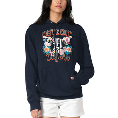 Detroit Tigers G-III 4Her by Carl Banks Women's Flowers Graphic Pullover Hoodie - Navy