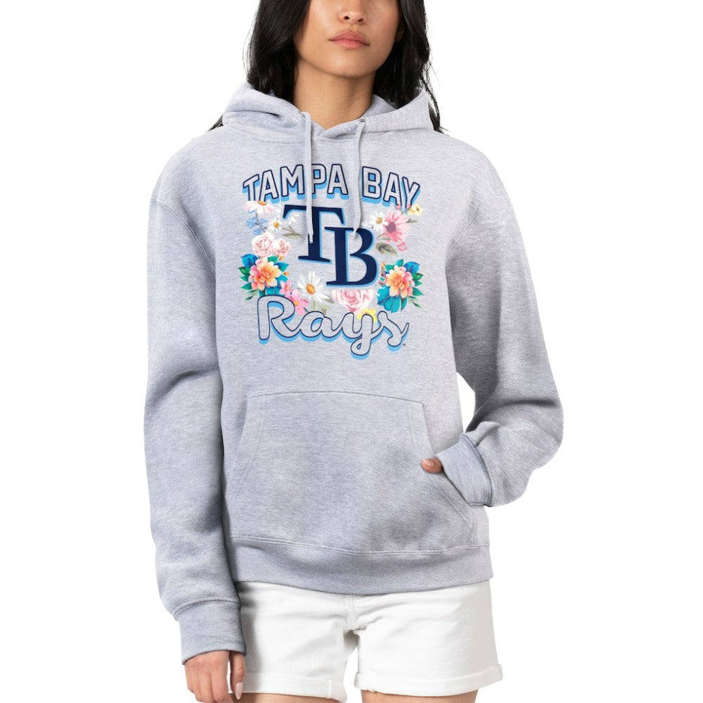 Tampa Bay Rays G-III 4Her by Carl Banks Women's Flowers Graphic Pullover Hoodie - Heather Gray