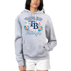 Tampa Bay Rays G-III 4Her by Carl Banks Women's Flowers Graphic Pullover Hoodie - Heather Gray