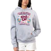 Washington Nationals G-III 4Her by Carl Banks Women's Flowers Graphic Pullover Hoodie - Heather Gray