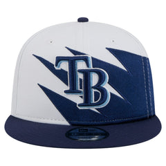 Tampa Bay Rays Jagged 9FIFTY Snapback Hat - Navy/White | New Era