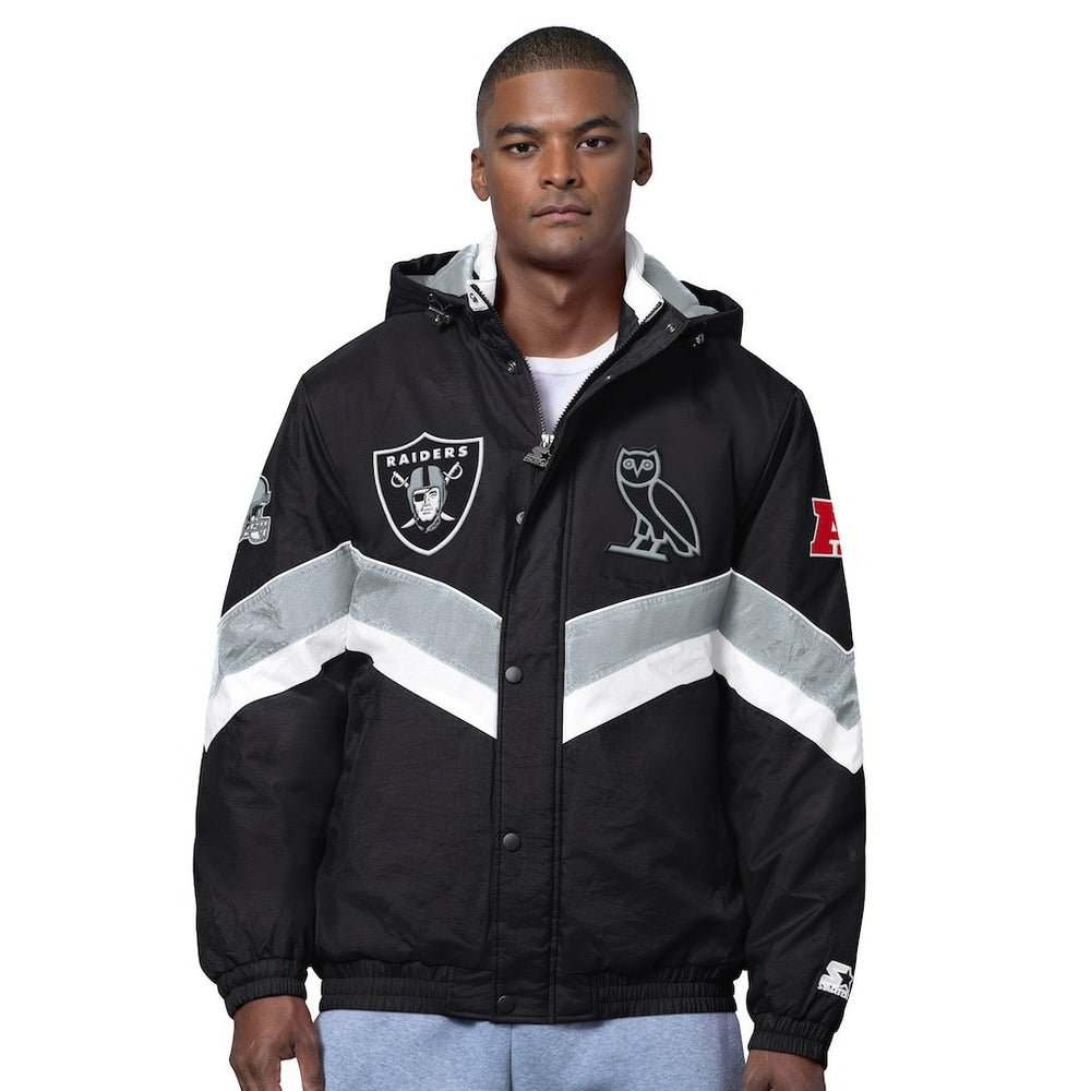 NFL Las Vegas Raiders OVO x Starter Sideline Full-Snap Puffer Jacket