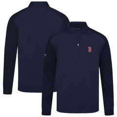 Boston Red Sox Levelwear Aztec Insignia 2.0 Quarter-Zip Pullover Top - Navy