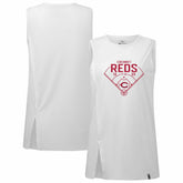 Cincinnati Reds Levelwear Women's Influx Home Field Tank Top - White