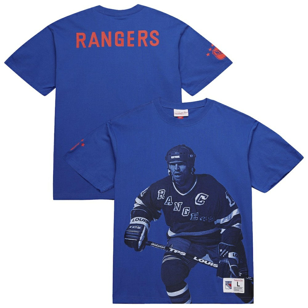 Mark Messier New York Rangers Mitchell & Ness NHL Ultimate Player Vintage Logo T-Shirt