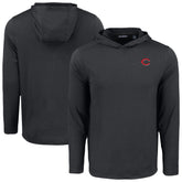Cincinnati Reds Cutter & Buck Coastline Epic Comfort Recycled Eco Hoodie Long Sleeve T-Shirt - Black