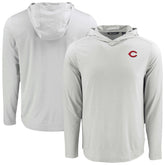 Cincinnati Reds Cutter & Buck Coastline Epic Comfort Recycled Eco Hoodie Long Sleeve T-Shirt - Gray