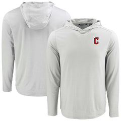 Cleveland Guardians Cutter & Buck Coastline Epic Comfort Recycled Eco Hoodie Long Sleeve T-Shirt - Gray