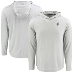 Cleveland Guardians Cutter & Buck Coastline Epic Comfort Recycled Eco Hoodie Long Sleeve T-Shirt - Gray