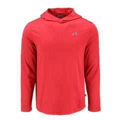 Atlanta Braves Cutter & Buck Coastline Epic Comfort Recycled Eco Hoodie Long Sleeve T-Shirt - Red