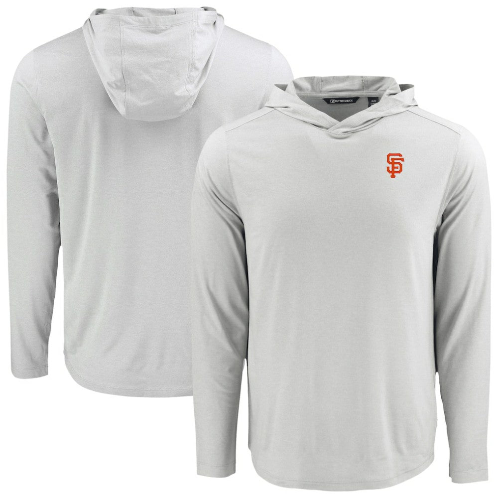 San Francisco Giants Cutter & Buck Coastline Epic Comfort Recycled Eco Hoodie Long Sleeve T-Shirt - Gray