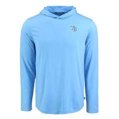 Tampa Bay Rays Cutter & Buck Coastline Epic Comfort Recycled Eco Hoodie Long Sleeve T-Shirt - Light Blue