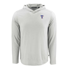 Texas Rangers Cutter & Buck Coastline Epic Comfort Recycled Eco Hoodie Long Sleeve T-Shirt - Gray