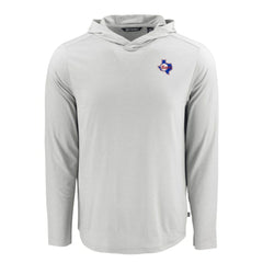 Texas Rangers Cutter & Buck Coastline Epic Comfort Recycled Eco Hoodie Long Sleeve T-Shirt - Gray