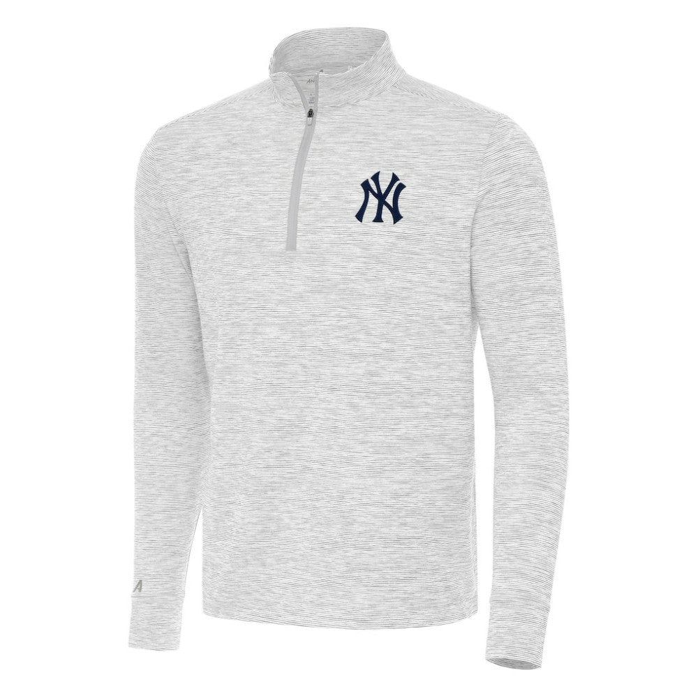 New York Yankees Antigua Cause Quarter-Zip Top - Gray/White