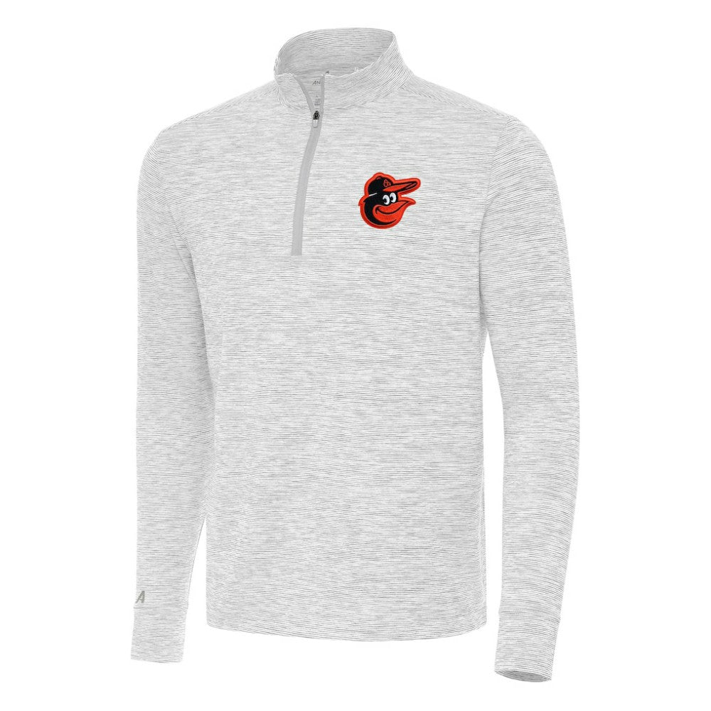 Baltimore Orioles Antigua Cause Quarter-Zip Top - Gray/White